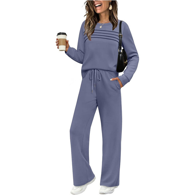 🎉Hot Sale 50% OFF🥳Women's Crew Neck Top & Drawstring Pants Set