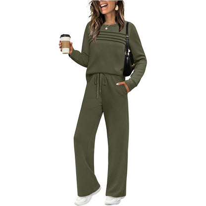 🎉Hot Sale 50% OFF🥳Women's Crew Neck Top & Drawstring Pants Set