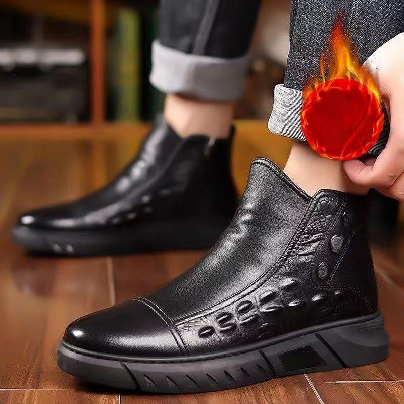 Men’s Cozy Thermal High-Top Slip-On Boots