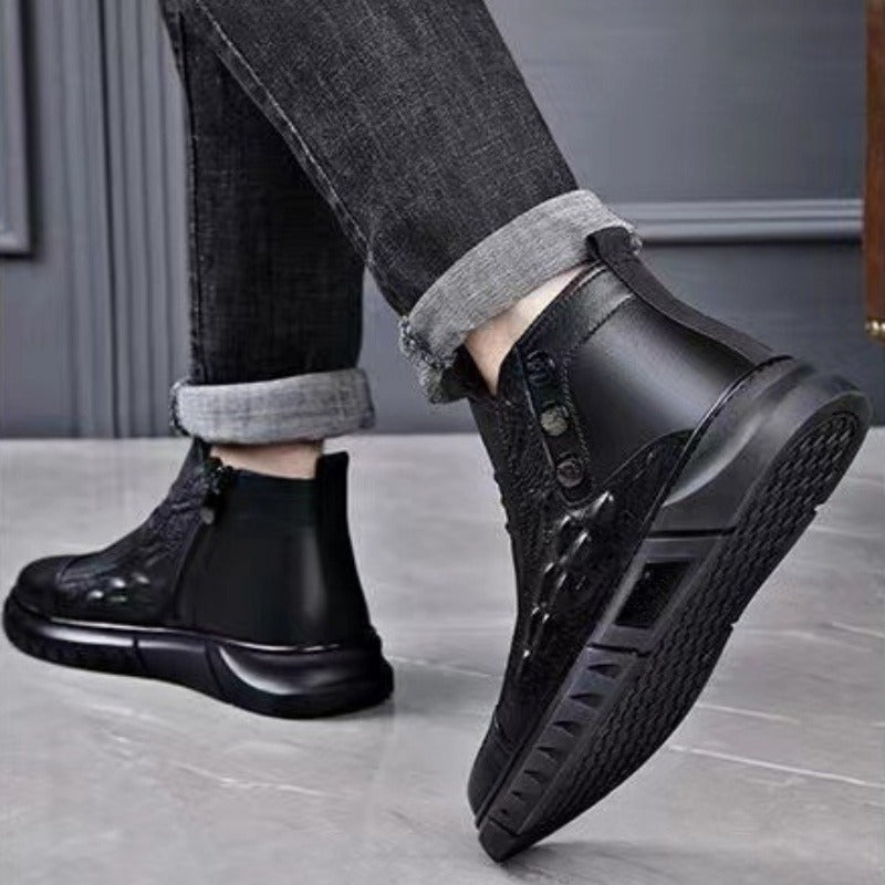 Men’s Cozy Thermal High-Top Slip-On Boots