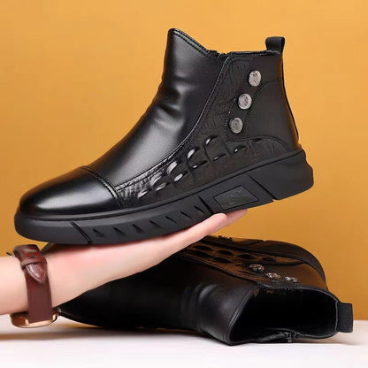 Men’s Cozy Thermal High-Top Slip-On Boots
