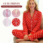 🔥Today Specials-Women’s Heart-Printed Button-Down Long-Sleeve Pajama Sets
