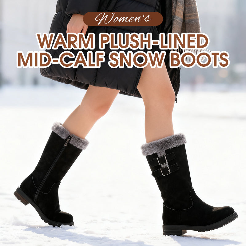 Women's Warm Plush-Lined Mid-Calf Snow Boots【FREE SHIPPING】