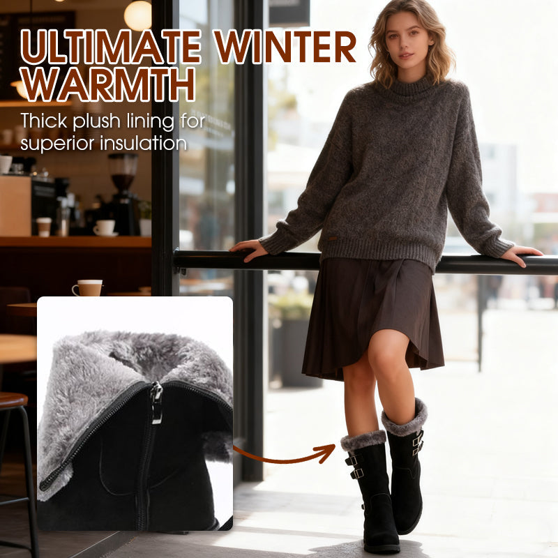 Women's Warm Plush-Lined Mid-Calf Snow Boots【FREE SHIPPING】