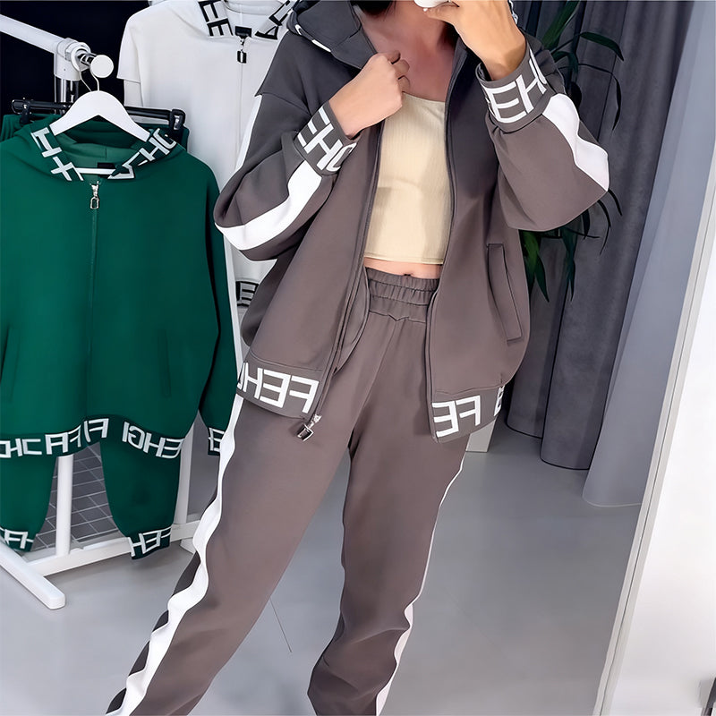 ⏳Limited-time 50% off⏰Women's Color-Block Hooded Tracksuit Set👚👖FREE SHIPPING