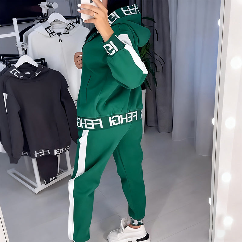⏳Limited-time 50% off⏰Women's Color-Block Hooded Tracksuit Set👚👖FREE SHIPPING