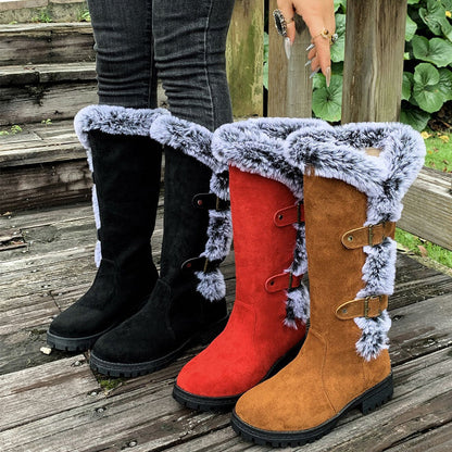Women's Thick Plush Mid-Calf Snow Boots【FREE SHIPPING】