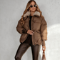 Women’s Stylish Short Down Jacket With Fluffy Collar【FREE SHIPPING】