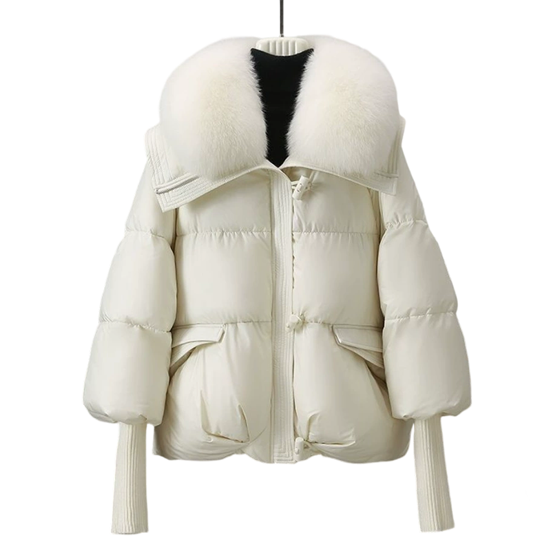 Women’s Stylish Short Down Jacket With Fluffy Collar【FREE SHIPPING】