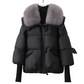 Women’s Stylish Short Down Jacket With Fluffy Collar【FREE SHIPPING】