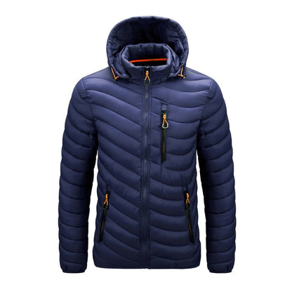 Men's Lightweight Puffer Jacket with Detachable Hood【FREE SHIPPING】
