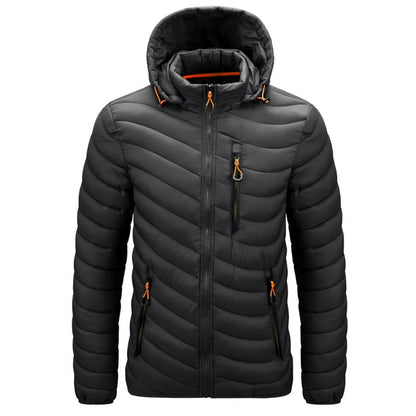 Men's Lightweight Puffer Jacket with Detachable Hood【FREE SHIPPING】
