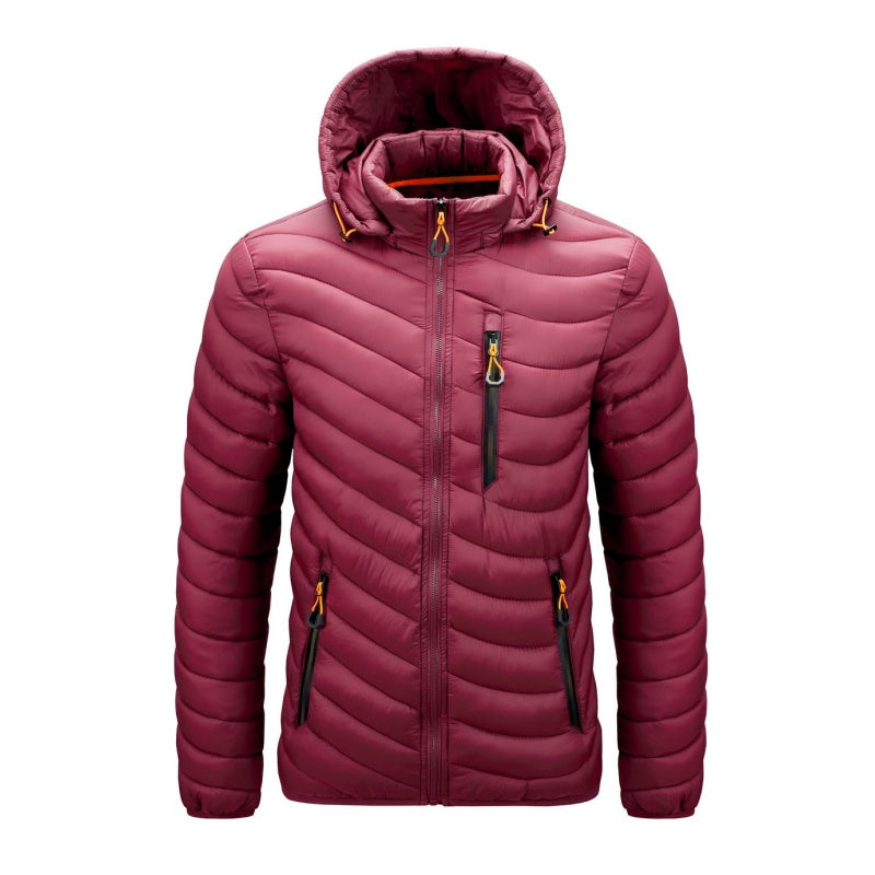 Men's Lightweight Puffer Jacket with Detachable Hood【FREE SHIPPING】