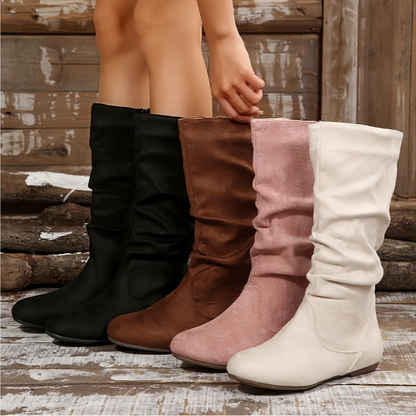 Women’s Fashionable Solid Color Mid-Calf Boots【FREE SHIPPING】