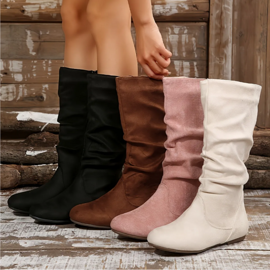 Women’s Fashionable Solid Color Mid-Calf Boots【FREE SHIPPING】
