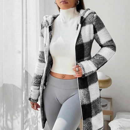 🔥Hot Sale Offers-Women's Plaid Zip-Up Hooded Jacket【FREE SHIPPING】
