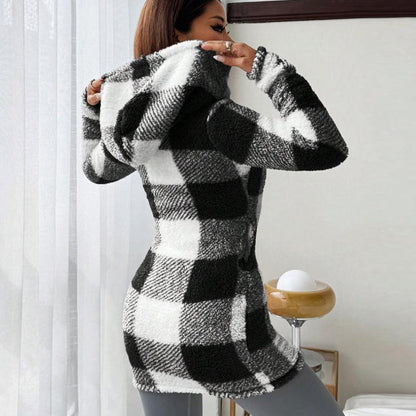 🔥Hot Sale Offers-Women's Plaid Zip-Up Hooded Jacket【FREE SHIPPING】
