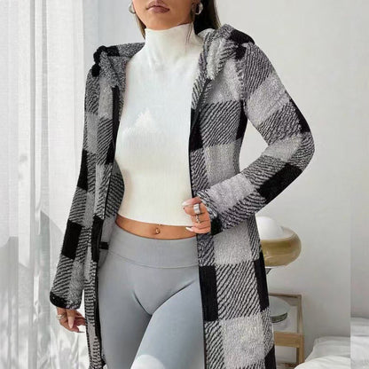 🔥Hot Sale Offers-Women's Plaid Zip-Up Hooded Jacket【FREE SHIPPING】