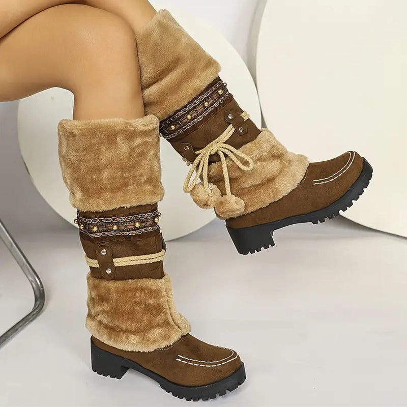 Cute synthetic fur snow boots for women【FREE SHIPPING】