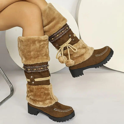 Cute synthetic fur snow boots for women【FREE SHIPPING】