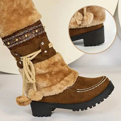 Cute synthetic fur snow boots for women【FREE SHIPPING】