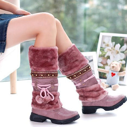 Cute synthetic fur snow boots for women【FREE SHIPPING】