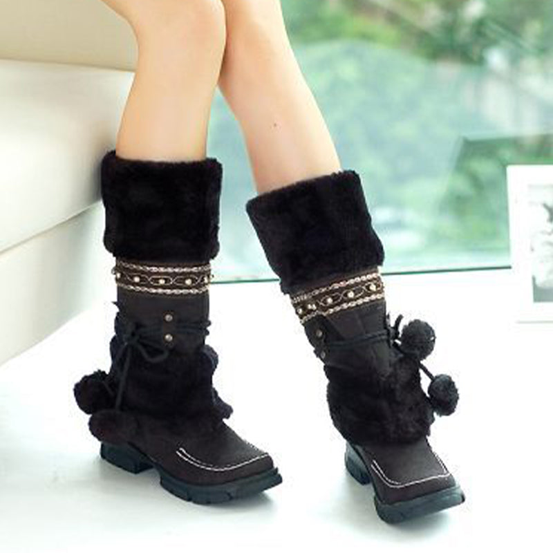 Cute synthetic fur snow boots for women【FREE SHIPPING】