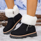 Women's Faux Fur Ankle Snow Boots with Zipper