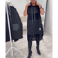 Trendy Loose Hooded Dress with Sequin Patchwork