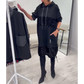 Trendy Loose Hooded Dress with Sequin Patchwork