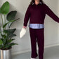 Women's Casual Long-Sleeve Top and Pants 2-Piece Set