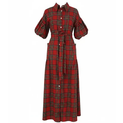 Women's Casual Plaid Maxi Shirt Dress👗BUY 2 GET FREE SHIPPING