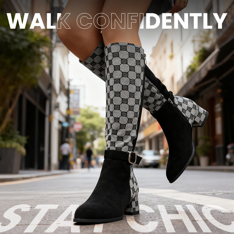 Women's Chunky Heel Knee-High Boots【FREE SHIPPING】