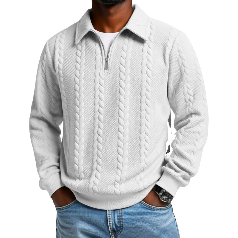 🔥New arrivals offer-Men's Casual Half-Zip Cable-Knit Sweater