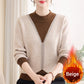 Women's Plush-Lined Fake Two-Piece Sweater