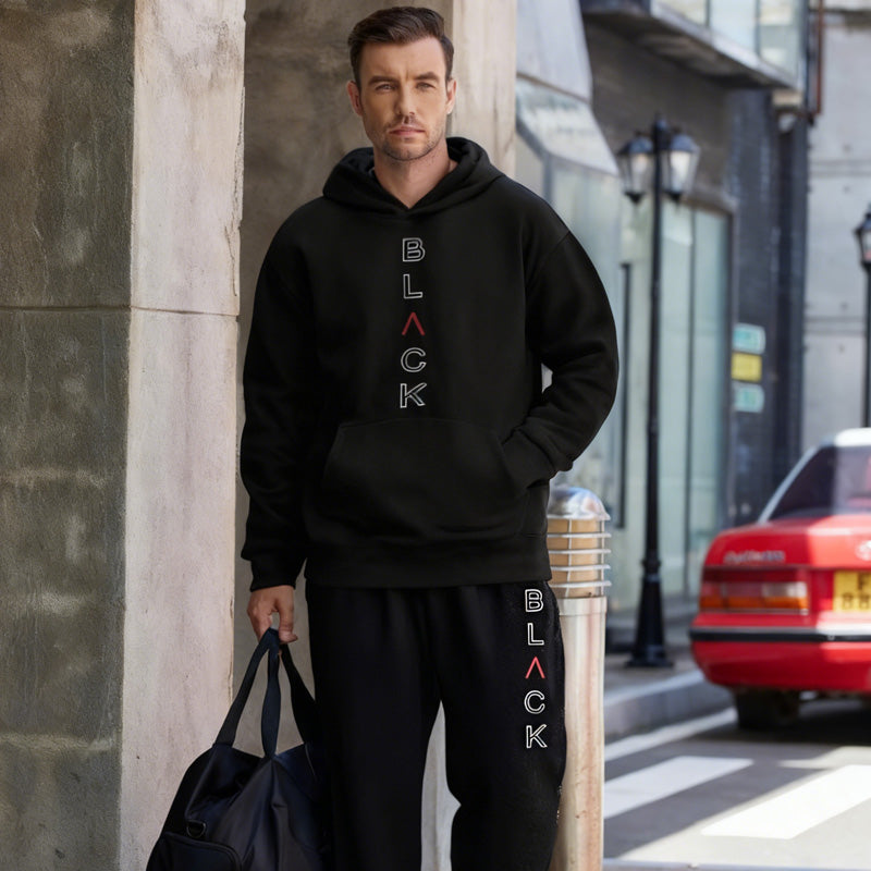Men's Fashion Letter-Print Hoodie & Joggers Set【FREE SHIPPING】