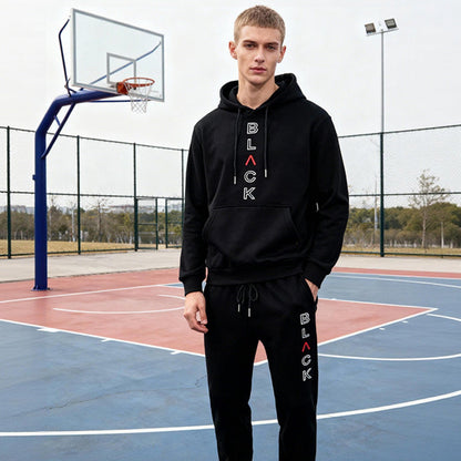 Men's Fashion Letter-Print Hoodie & Joggers Set【FREE SHIPPING】