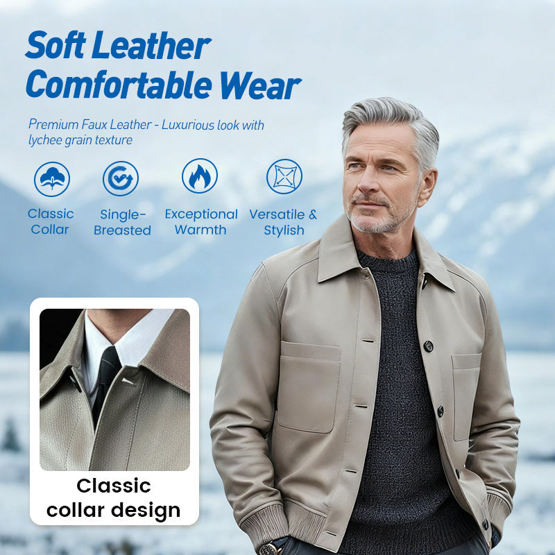 ⏰50% OFF💥💥Men's Classic Faux Leather Jacket
