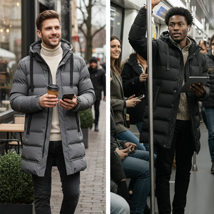 ⏳Limited-time 50% off⏰Men's Mid-Length Hooded Puffer Jacket🧥
