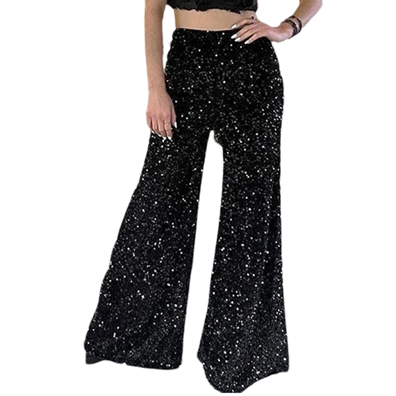 Women’s Fashion Sequin Wide-Leg Pants