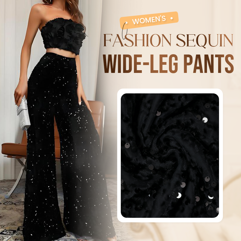 Women’s Fashion Sequin Wide-Leg Pants