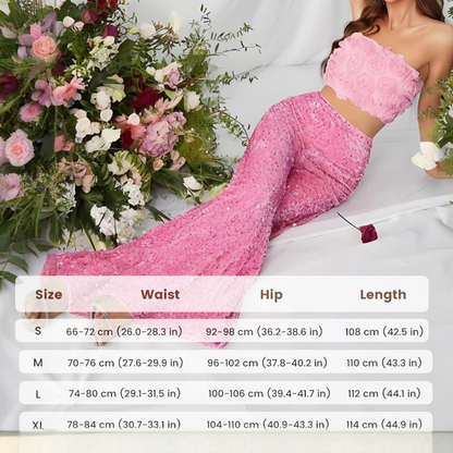 Women’s Fashion Sequin Wide-Leg Pants