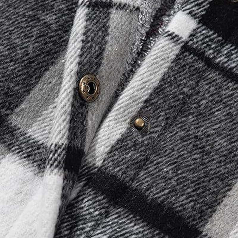 🔥Hot Sale 50% OFF🔥⏰Women’s Classic Cozy Plaid Hooded Jacket🧥
