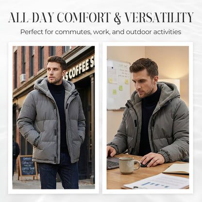 Men’s Cold-Resistant Windproof Thermal-Lined Hooded Coat 【FREE SHIPPING】