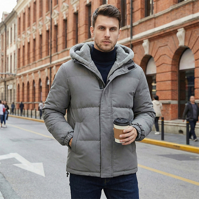 Men’s Cold-Resistant Windproof Thermal-Lined Hooded Coat 【FREE SHIPPING】