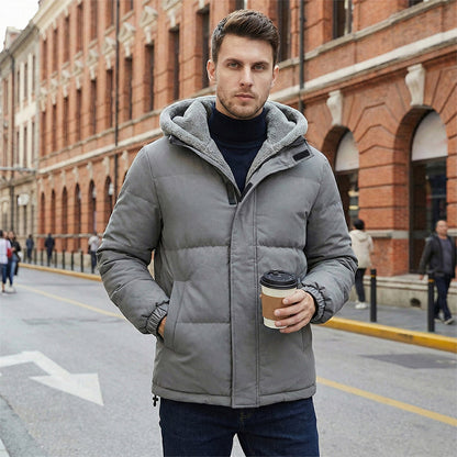 Men’s Cold-Resistant Windproof Thermal-Lined Hooded Coat 【FREE SHIPPING】