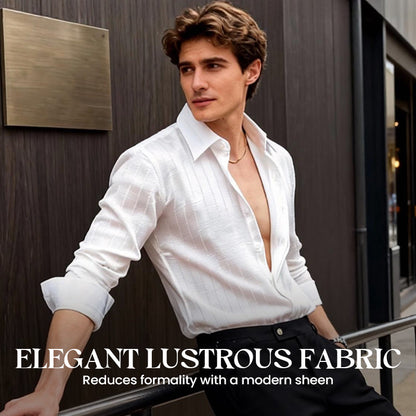 Men's Fashion Pleated Stripe Shirt【FREE SHIPPING】