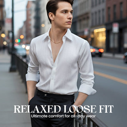 Men's Fashion Pleated Stripe Shirt【FREE SHIPPING】