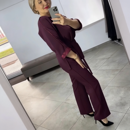 Women's Elegant Top & Pants 2-Piece Set
