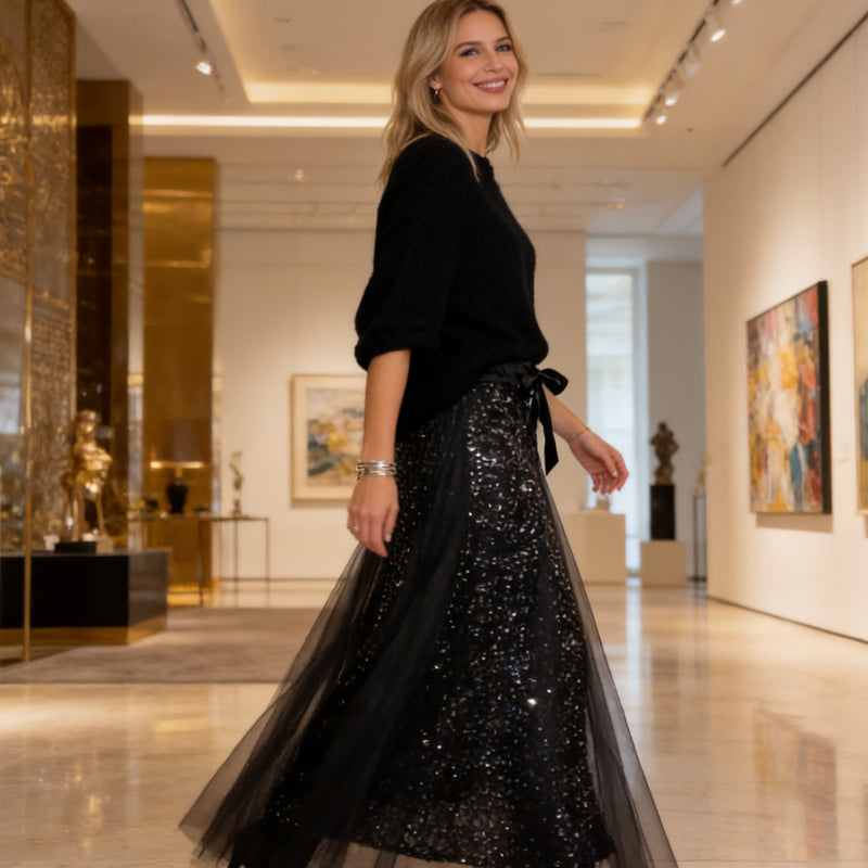Women's Sparkle Top & Tulle Skirt Set